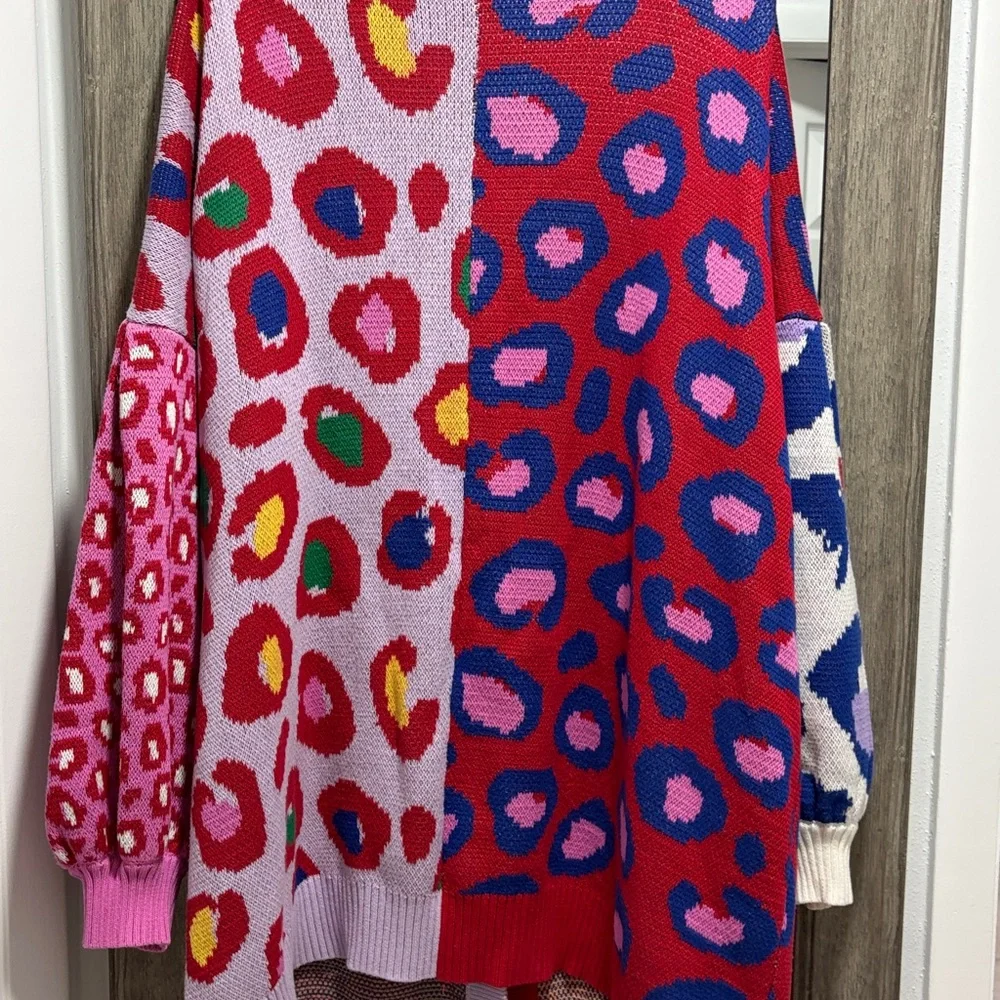 Farm Rio Multicolored Leopard Long Cardigan - Picture 7 of 7